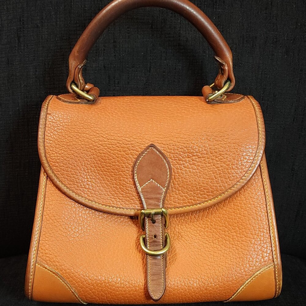 Vintage Dooney Bourke Essex Saddle Tan Leather Handbag